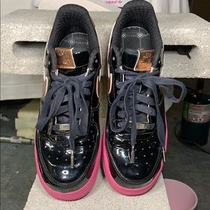 Nike Air Force 1’s Low Top black patent sneakers
